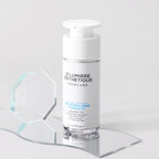 Skincare bottle labeled 'Age Defence Cream Vitamin A 1%' on a clear stand with a light gray background