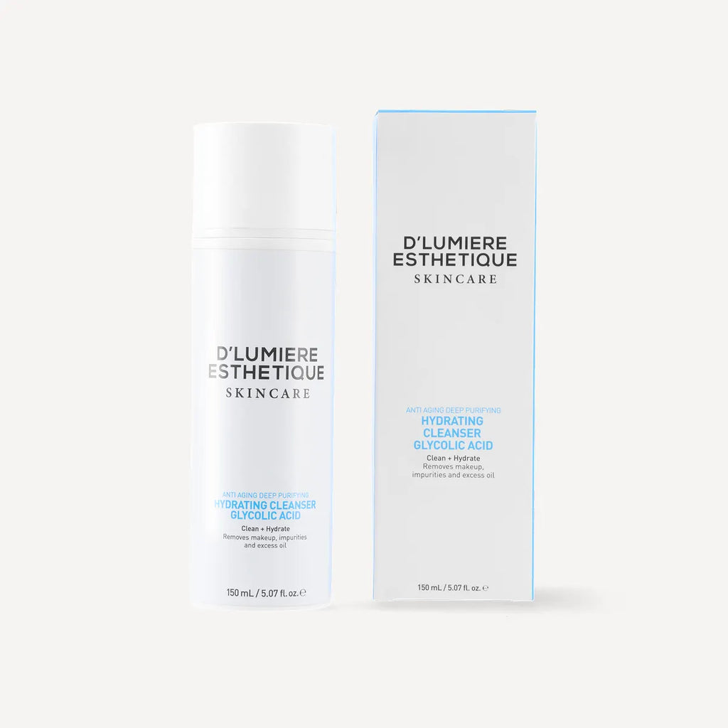 D'Lumiere Esthétique skincare bottle and packaging on a white background