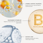 Illustration of skincare ingredients with labels on a white background