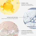 Illustration of skincare ingredients with labels and descriptions