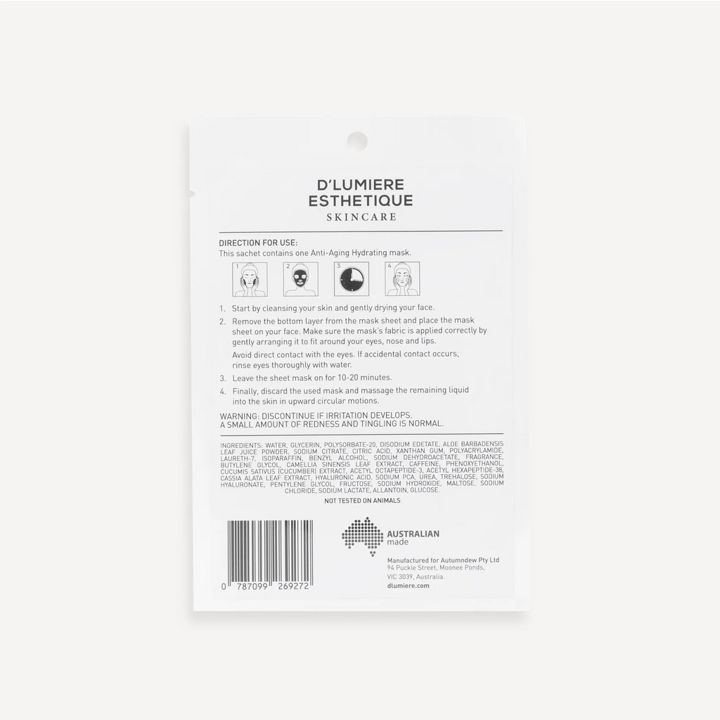 Back of a skincare product packaging with 'D'Lumiere Esthetique' branding and text.