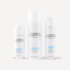Three skincare bottles from D'Lumiere Esthetique on a white background